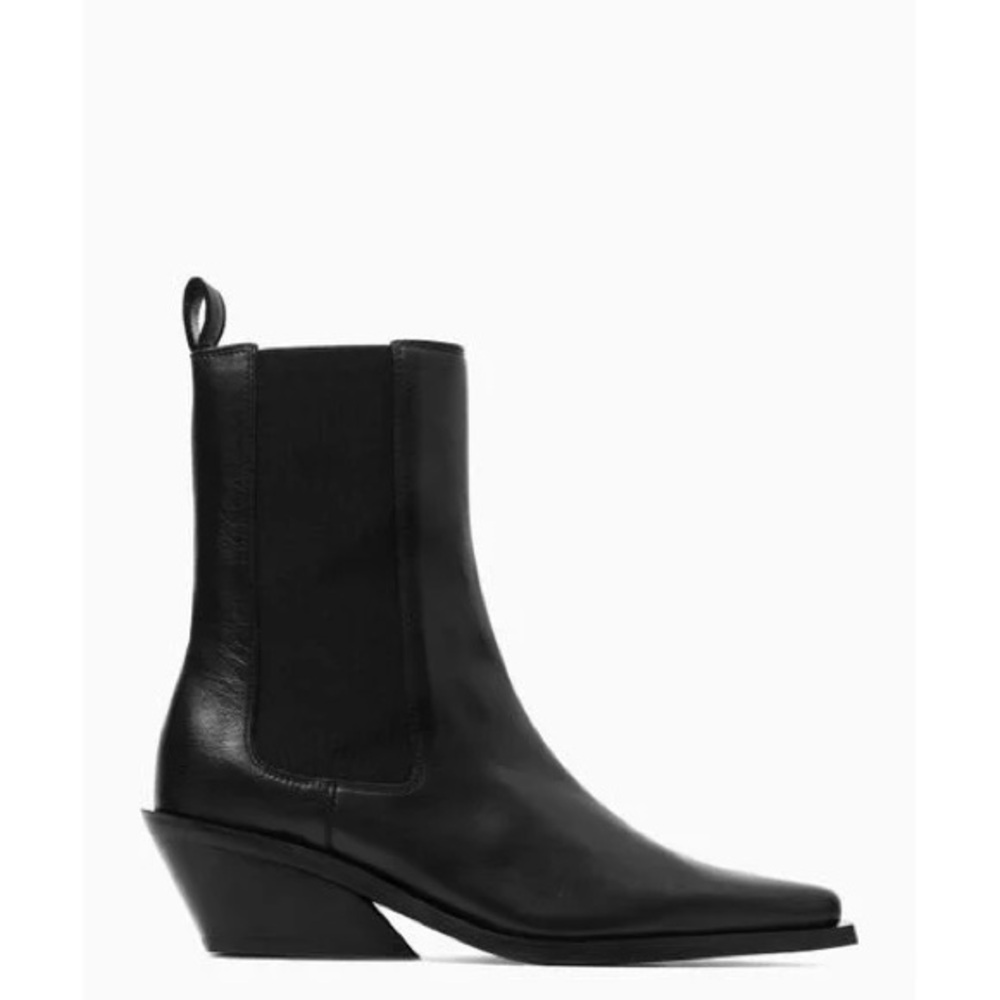 COS Black Leather Heeled Boots